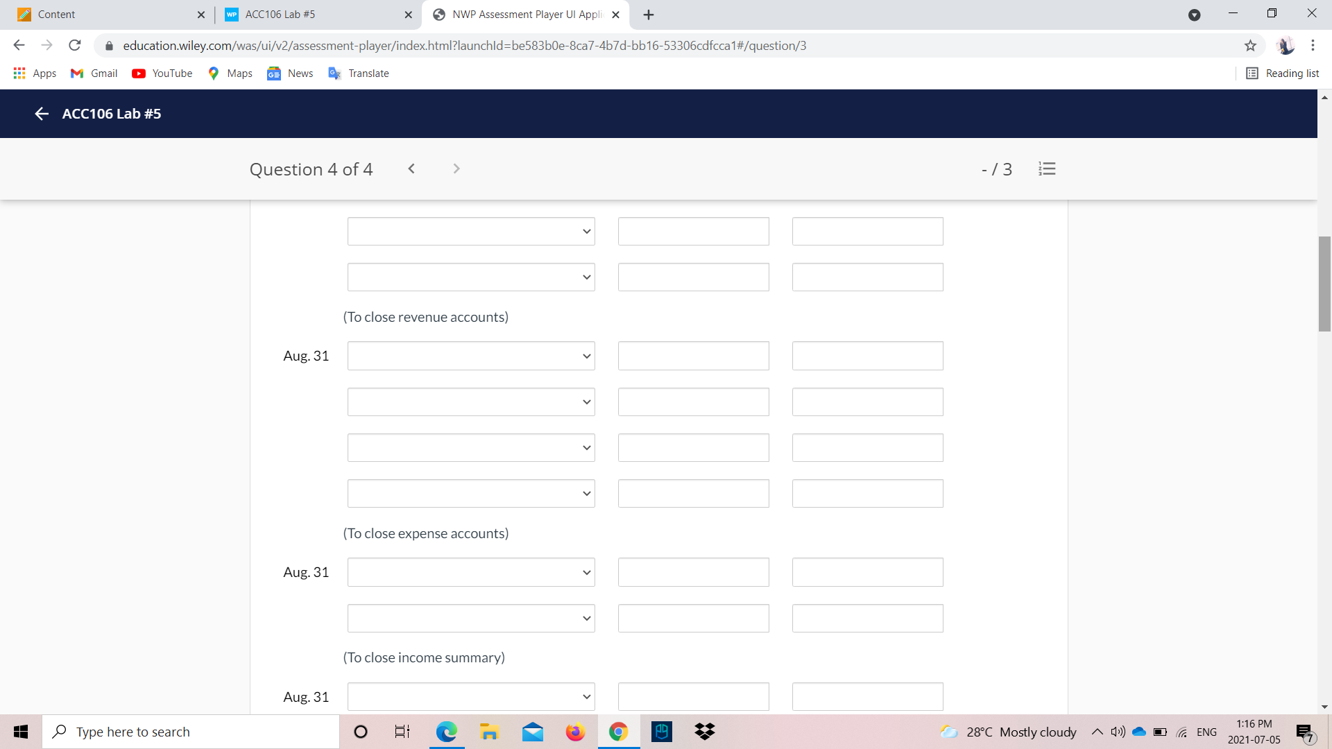 13 5 View Policies Current Attempt in Progress The adjusted trial balance