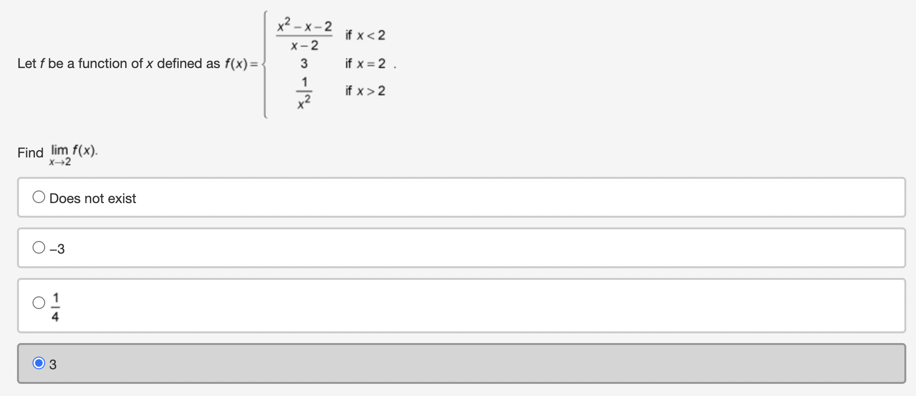  x2 - x - 2 if x 2 2 Find lim