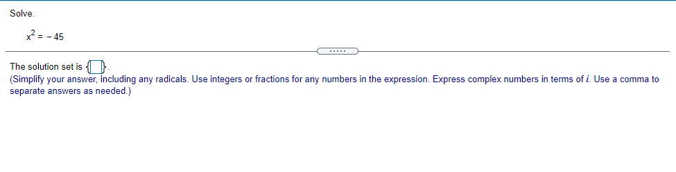 please solve Solve. =% The solution set is D. (Simplify your