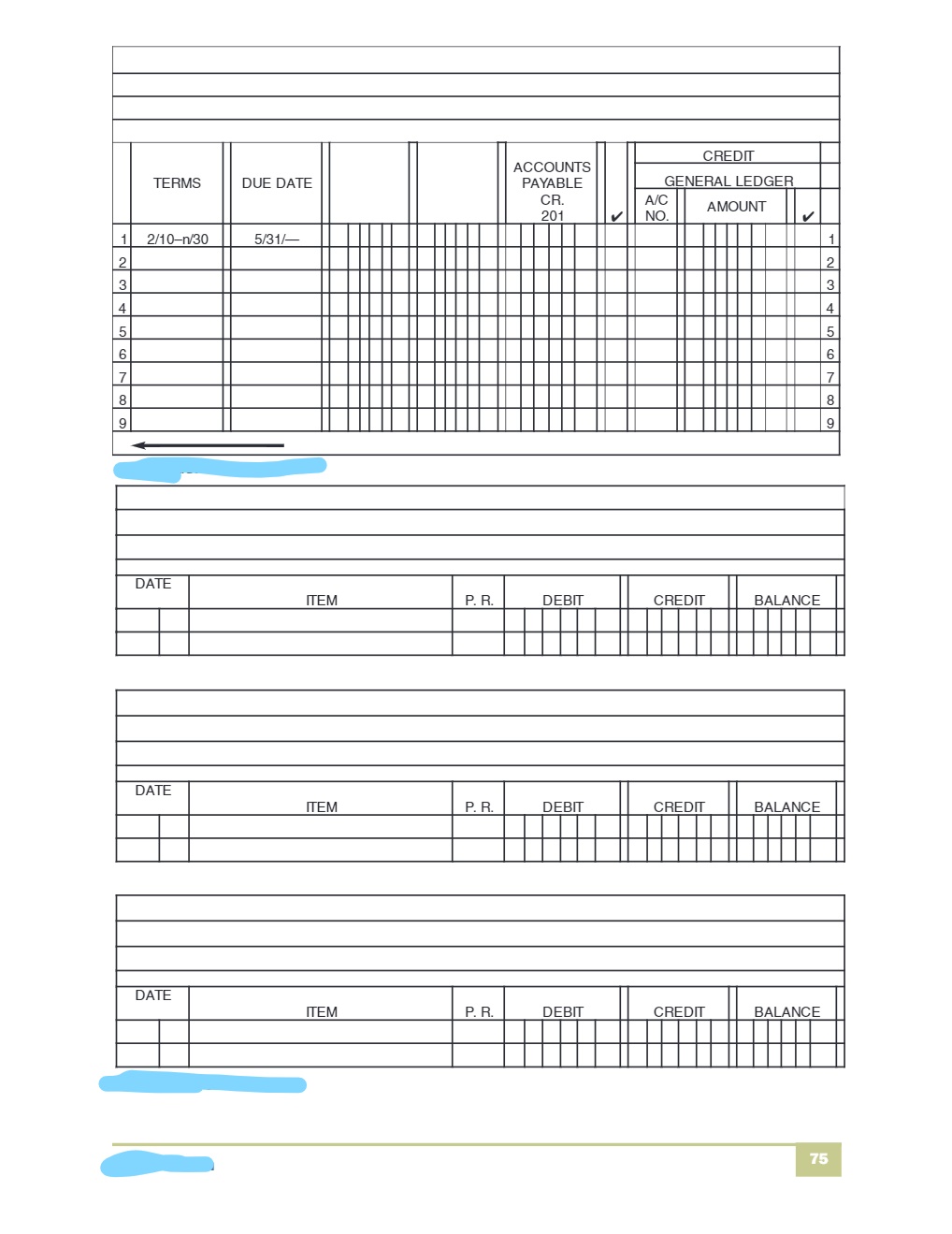 Accounts Payable Accounts Payable Ledger balance Total Accounts Payable 11. What amount