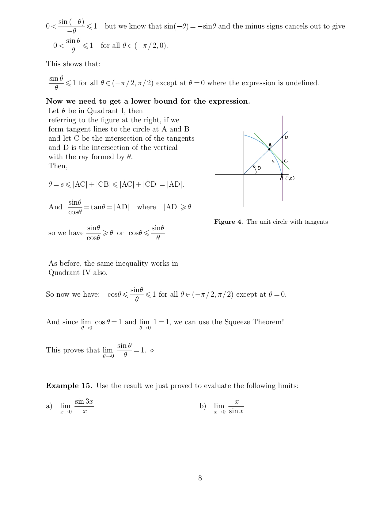 d) lim J (x) L if K # 0 c-ag(x) K Example