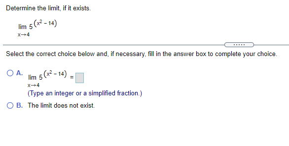 correct choice below and, if necessary, fill in the answer box to