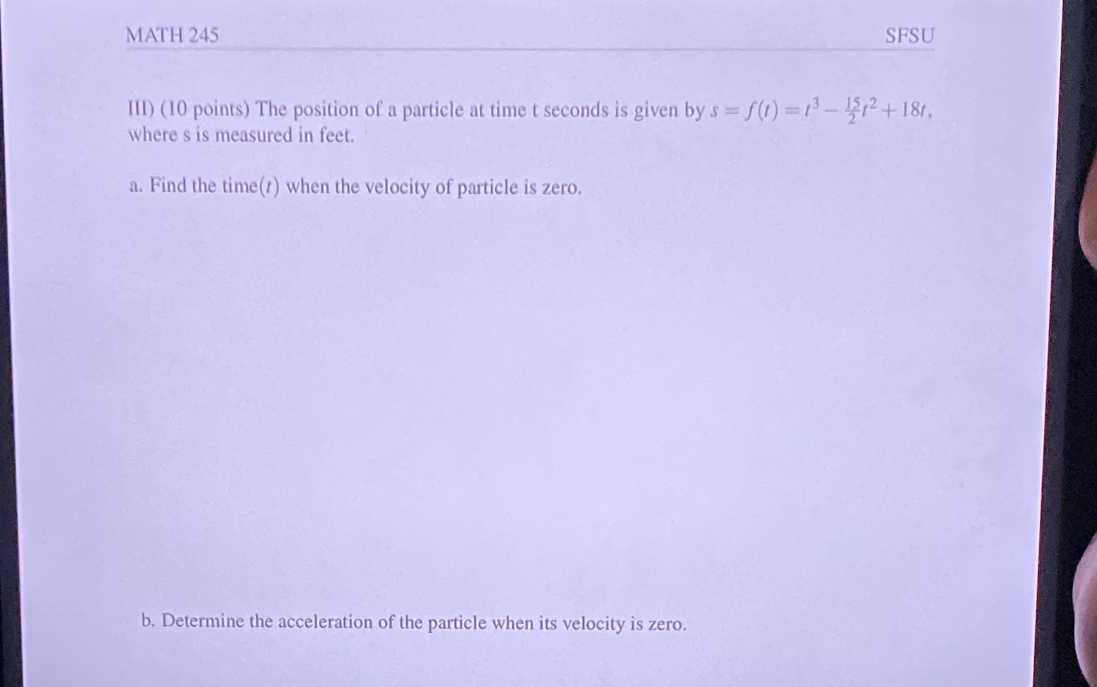 Please show steps on how to solve this. MATH 245 SFSU