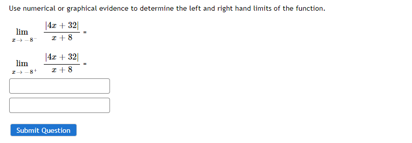 limits of the function. + 321 + 321 Submit Question