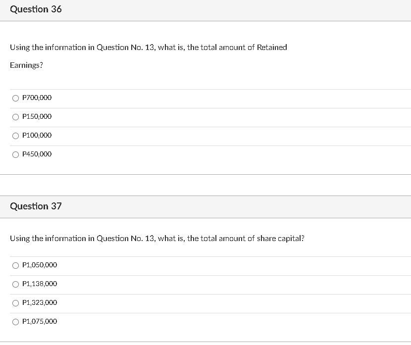 No. 13. what is the total amount of shareholders equity? O P2.000.000