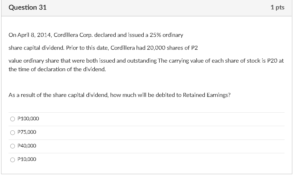 Total Shareholders Equity P4,100,000 Preference shares are cumulative with dividends in an