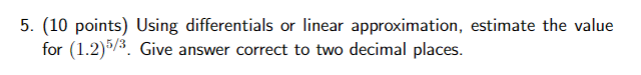 for (1.2)5/3. Give answer correct to two decimal places