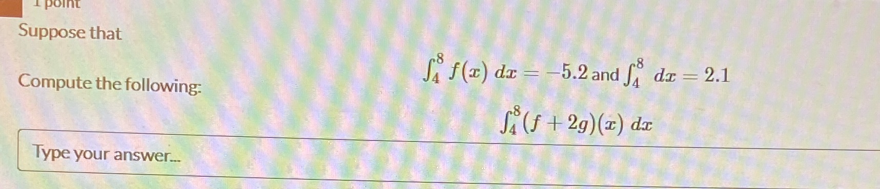 positive feedback Point Suppose that S'f(x) dr = -5.2 and fa de