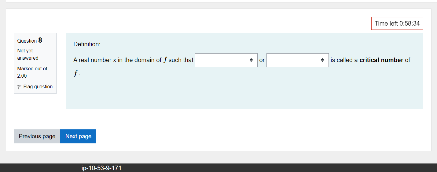 b. x values less than the critical number C] c. for no