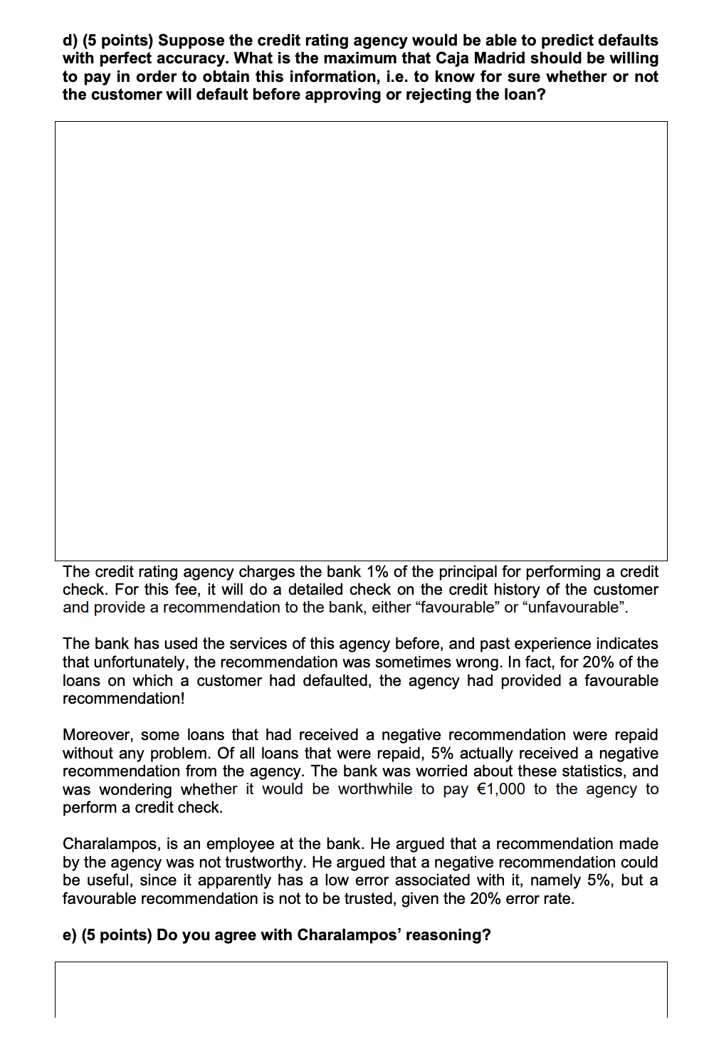 part within each section has equal weight. 0 As this is a