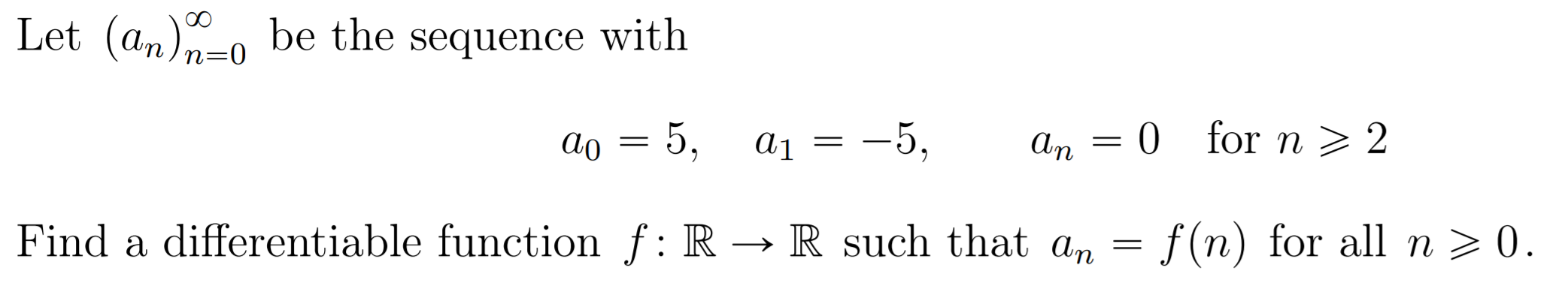  THE SOLUTION IS NOT A PIECE-WISE FUNCTION Let (an)no be the