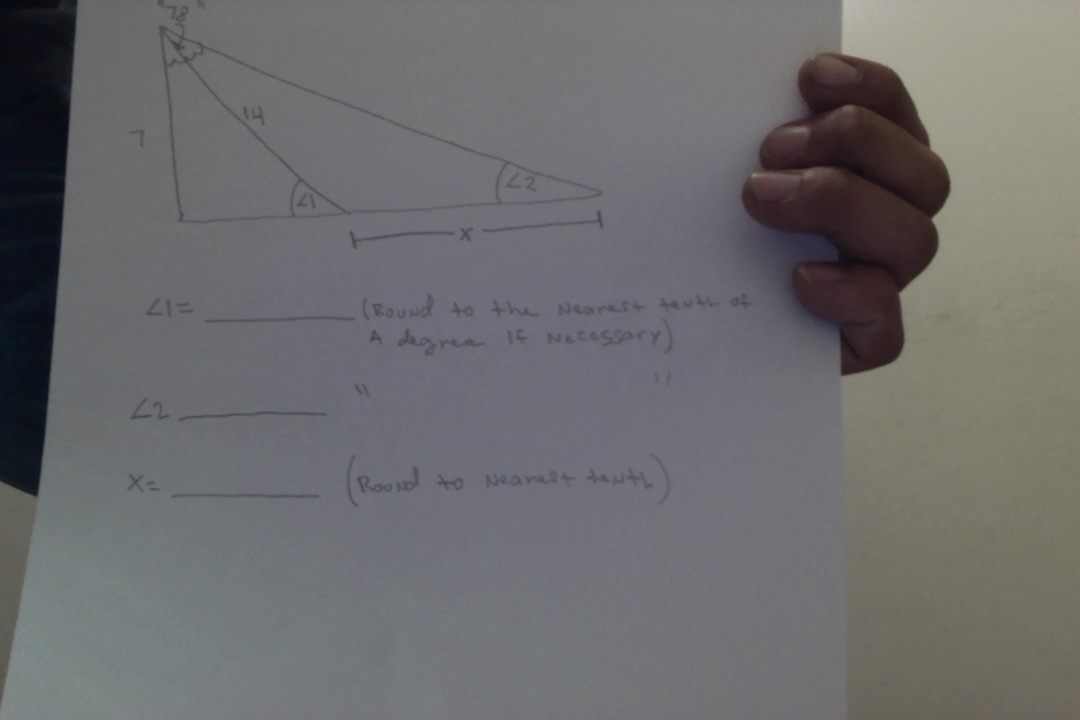 "7" and "14" represent the lengths of the sides they are closest