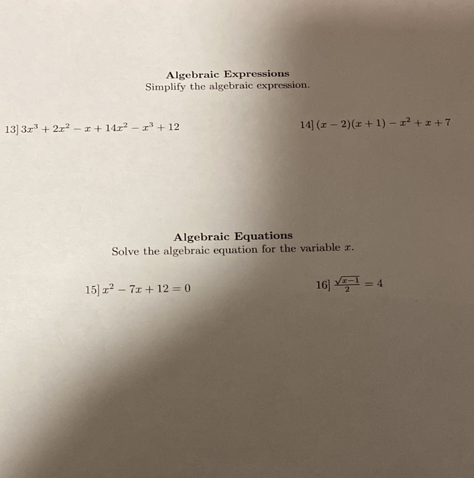 x + 14x2 -x3 + 12 14] (x - 2)(x +1) -