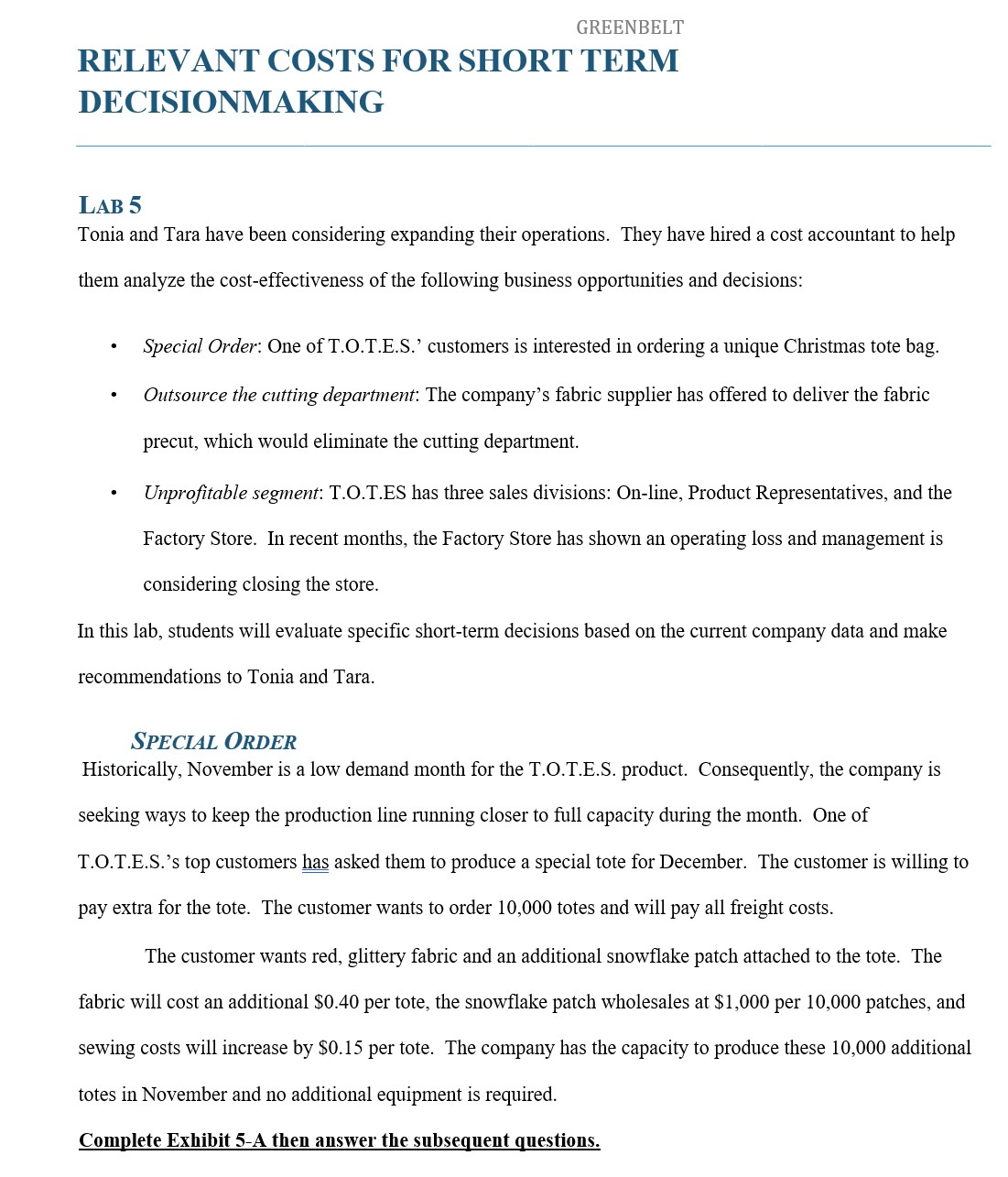 - GREENBELT EXHIBIT S-C: Income by sales division T.0.T.E.S. income Statement by