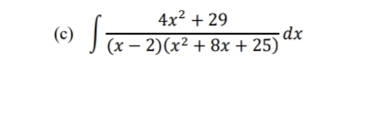 4x2 + 29 dx (x + 8x + 25)