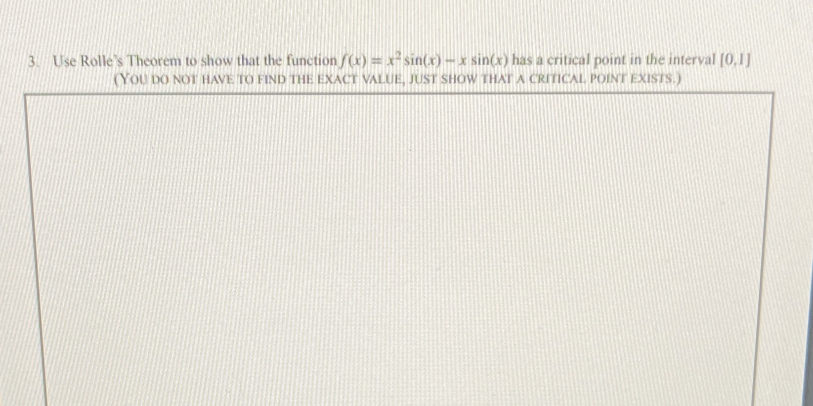t- sin(r) - a sin(x) has a critical point in the interval