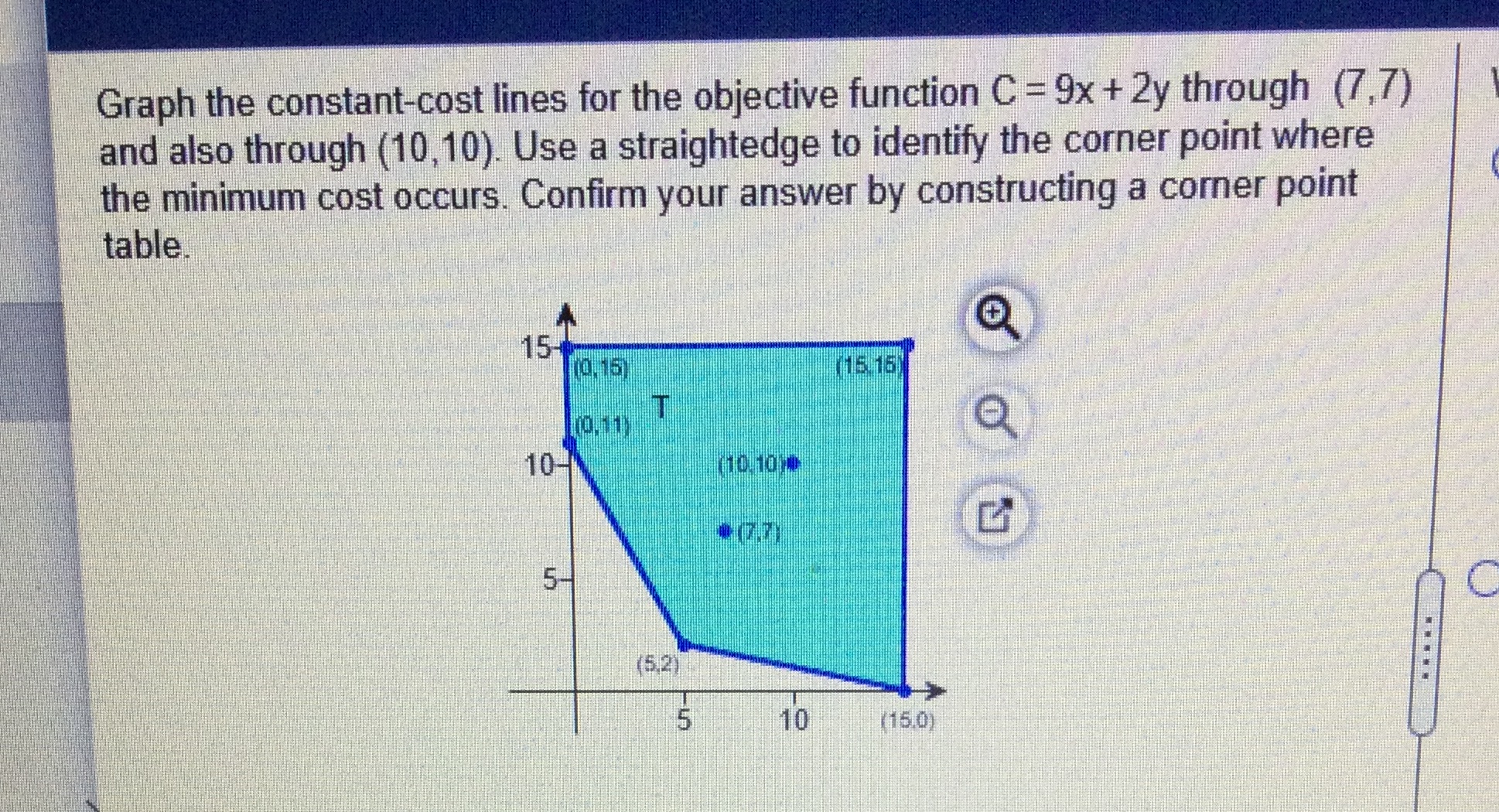 + 2y through (7,7) and also through (10,10). Use a straightedge to