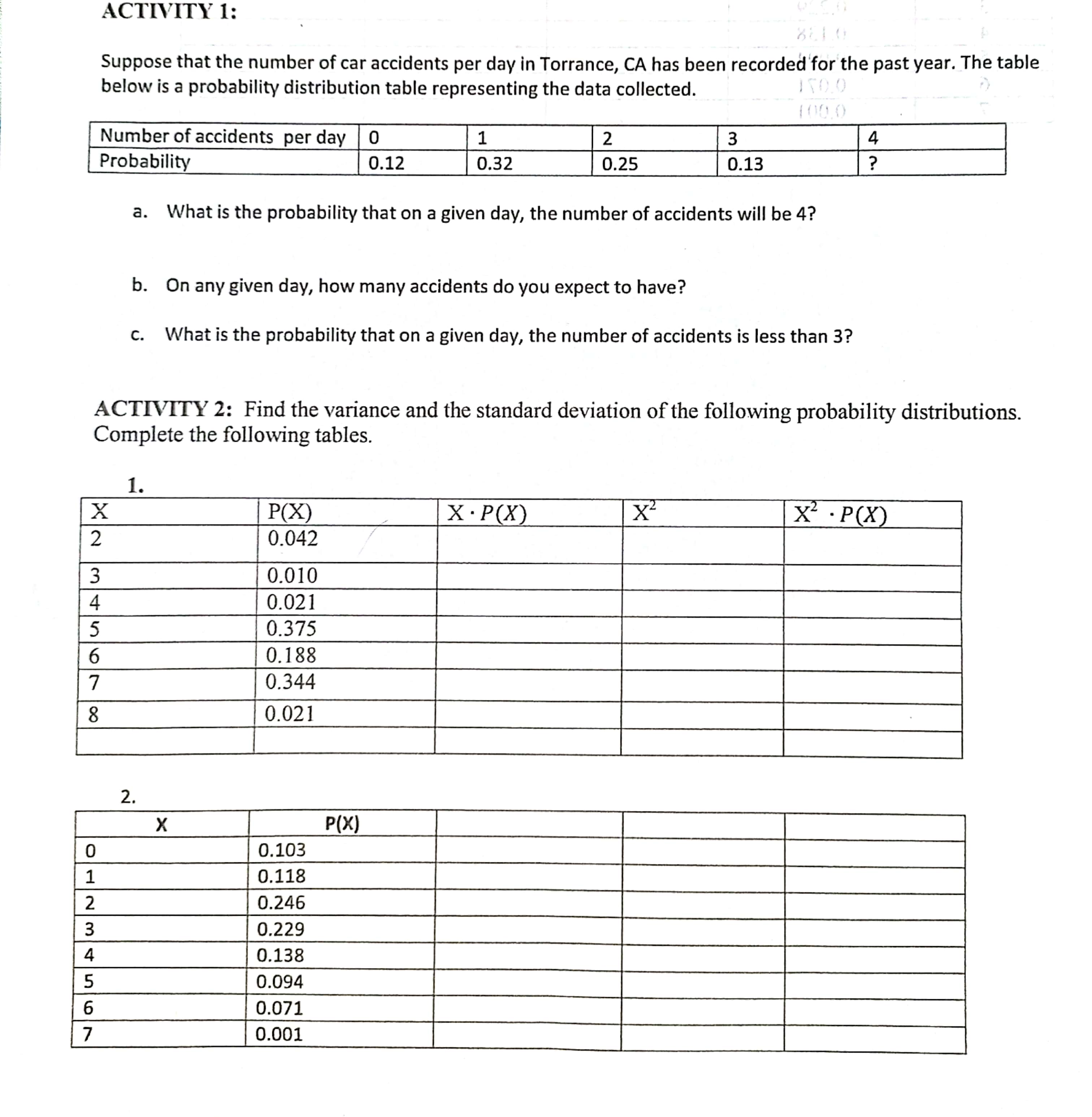 messenger, text, call, or video chat) Day 1: Properties of a discrete