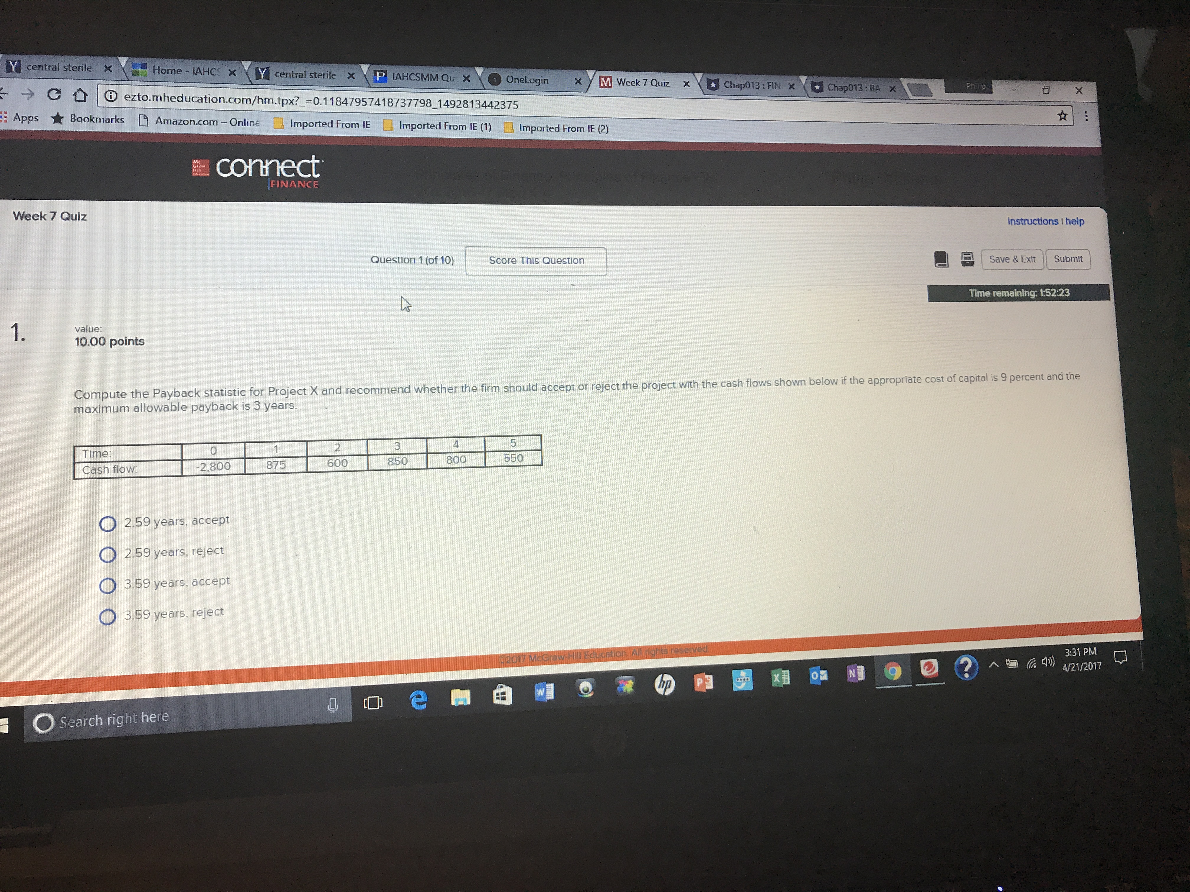 central sterile ' X Home IAHCs X' central sterile X IAHCSMM QU