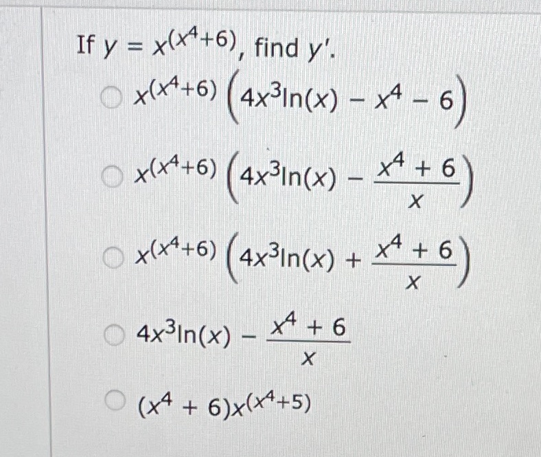 x(x4+6) 4x31n(x) x(x4+6) 4x31n(x) + 4x31n(x) (x4 +