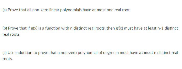 real root. (b) Prove that if g(x) is a function with n