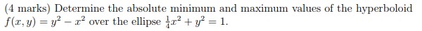 hyperboloid f(x, y) = y' - x' over the ellipse -r- +