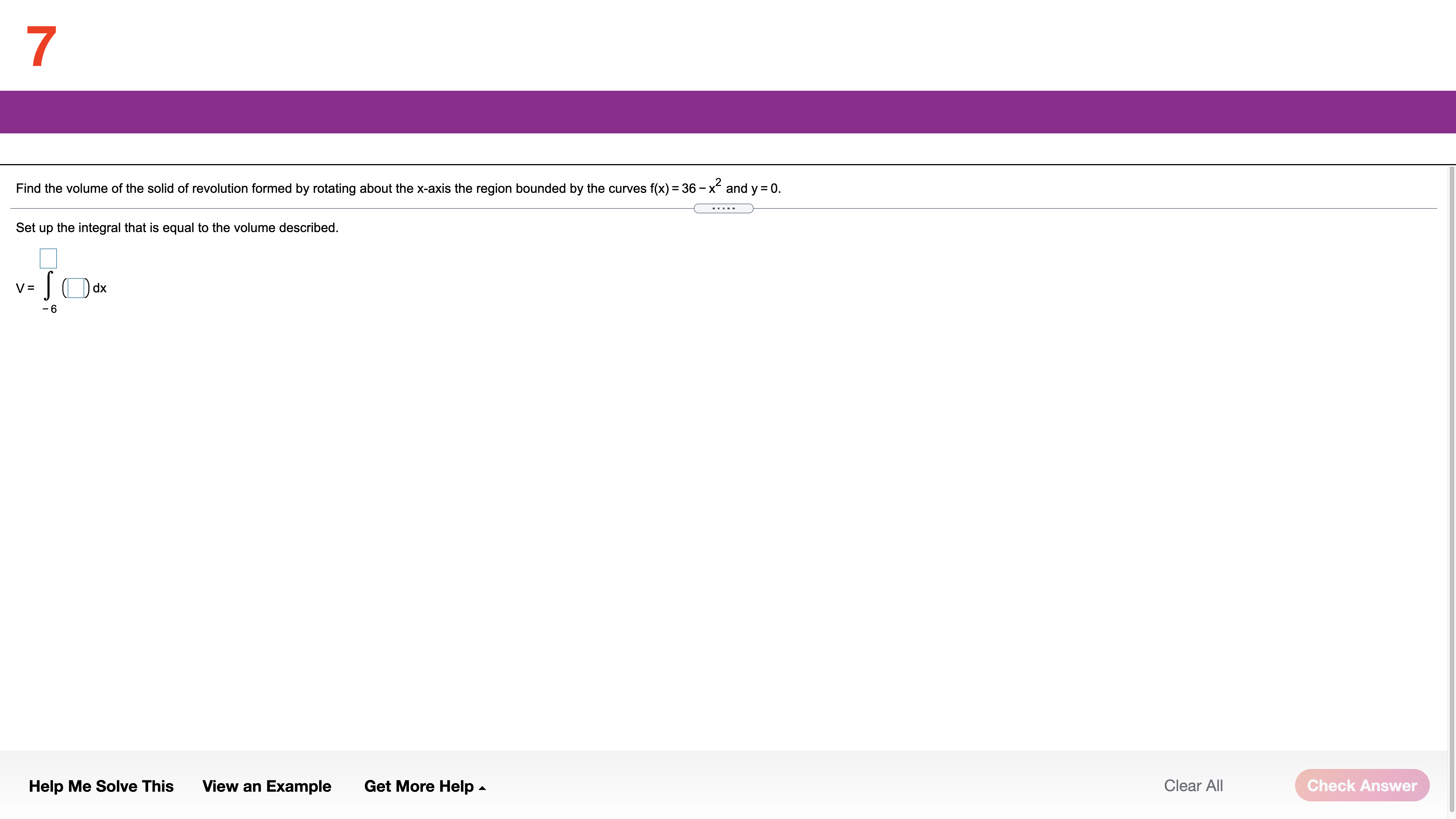 All 5 Find the volume of the solid generated by revolving the