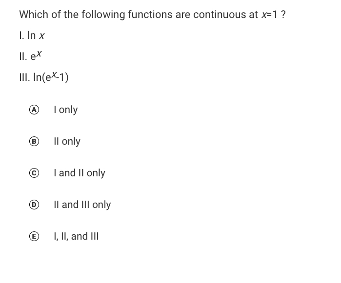 discontinuity at x = 2. C fhas a jump discontinuity at x