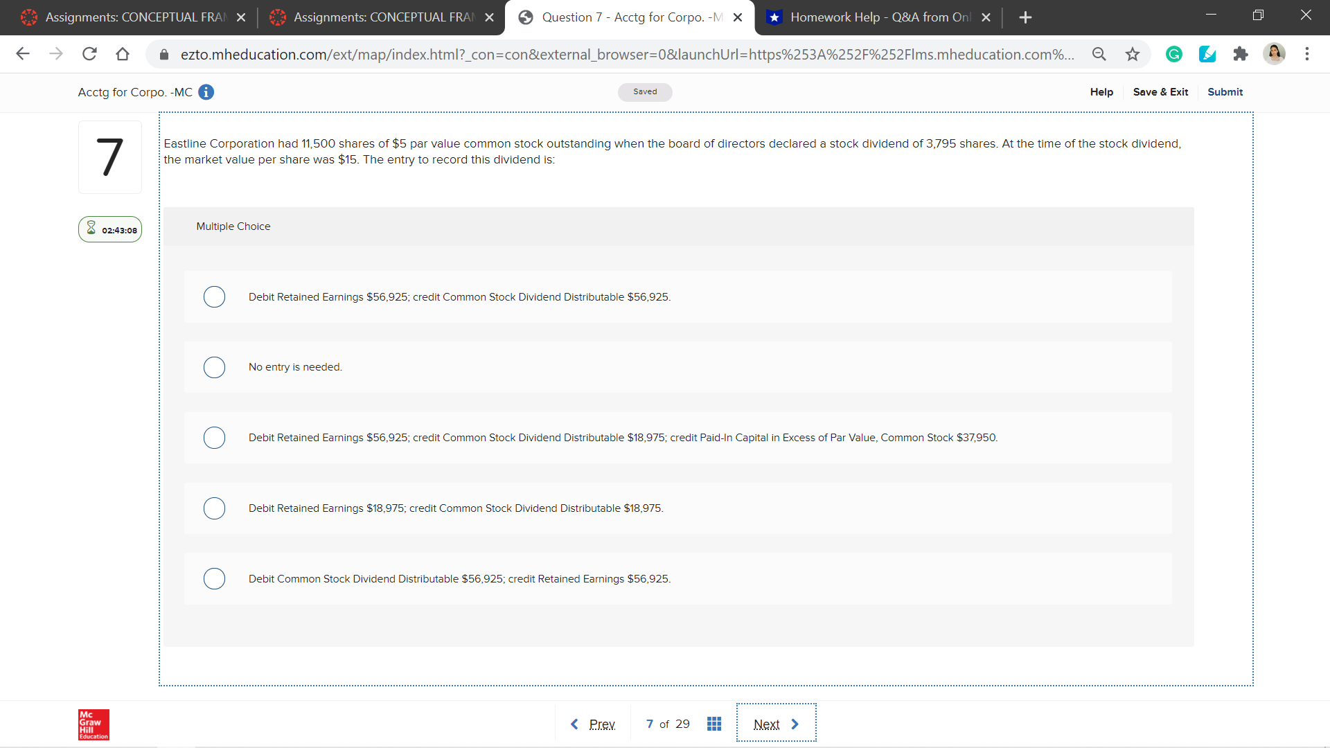 3 A company issued 140 shares of $100 par value common stock
