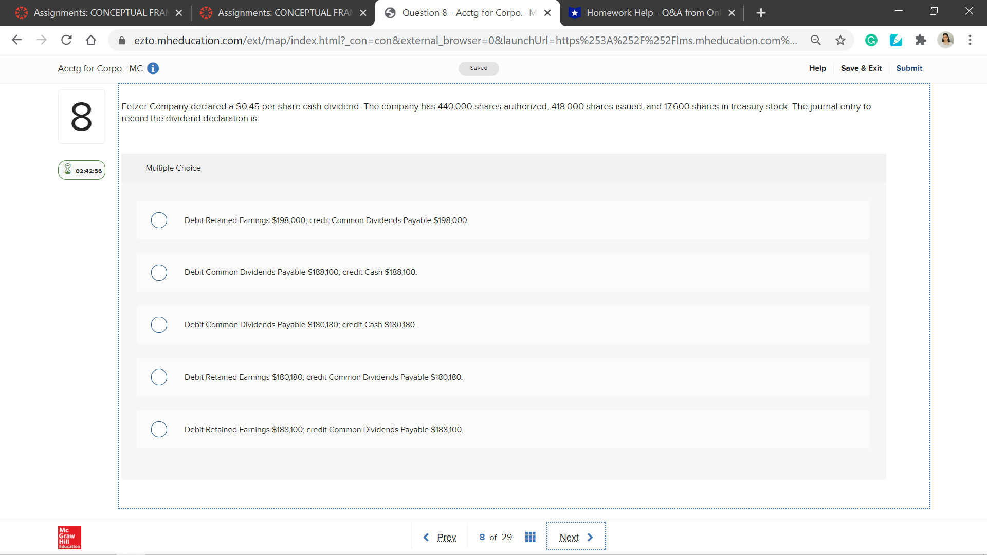 for $15,000 cash. The total amount of paid-in capital is: Multiple Choice