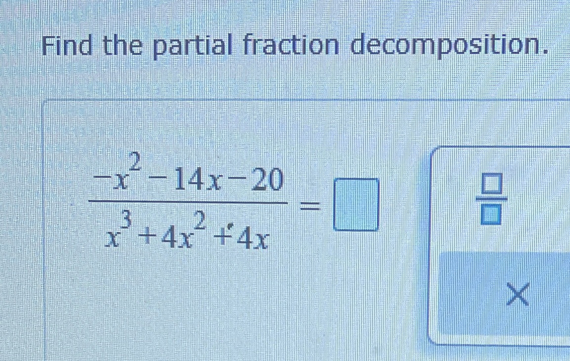 01 fraction': decomposition 14X20 x '+4x +t4xfrff10n