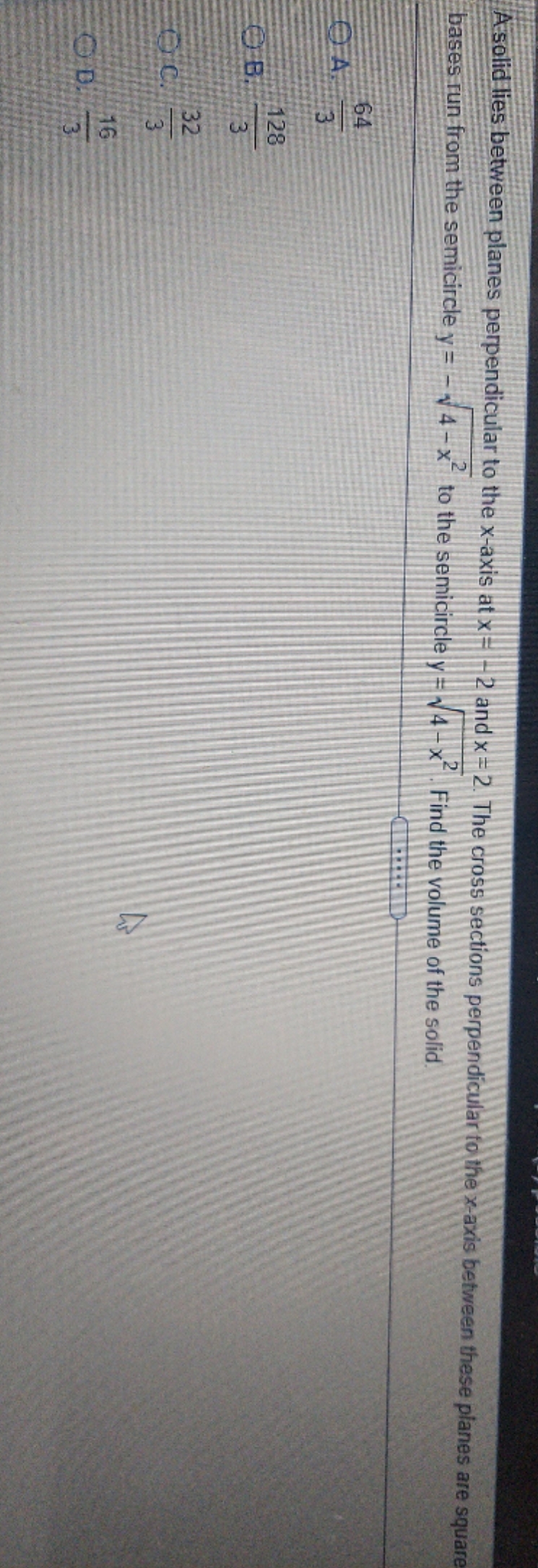 at x - - 2 and x = 2. The cross sections