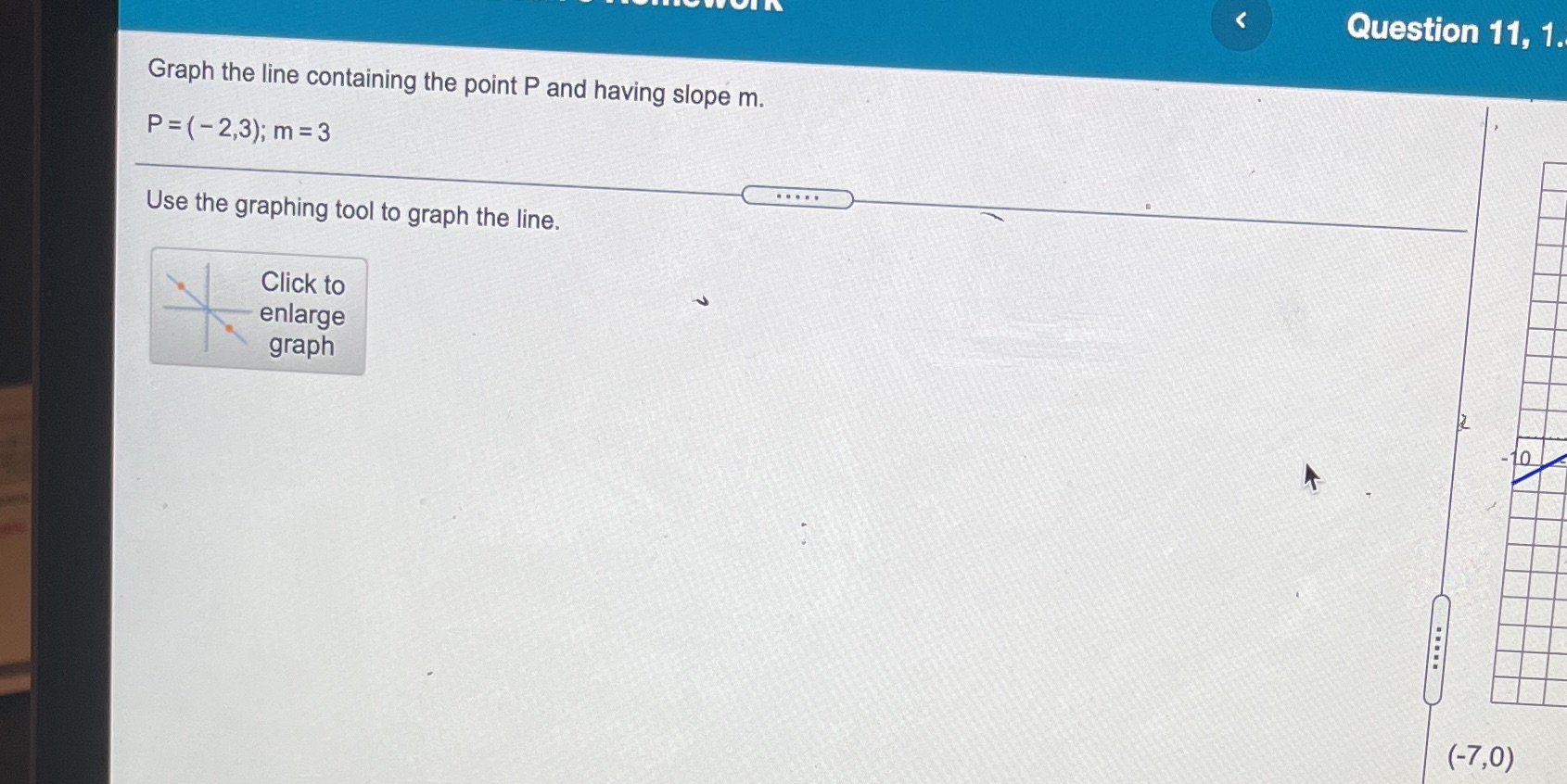 Graph the line containing the point P and having slope m. Use