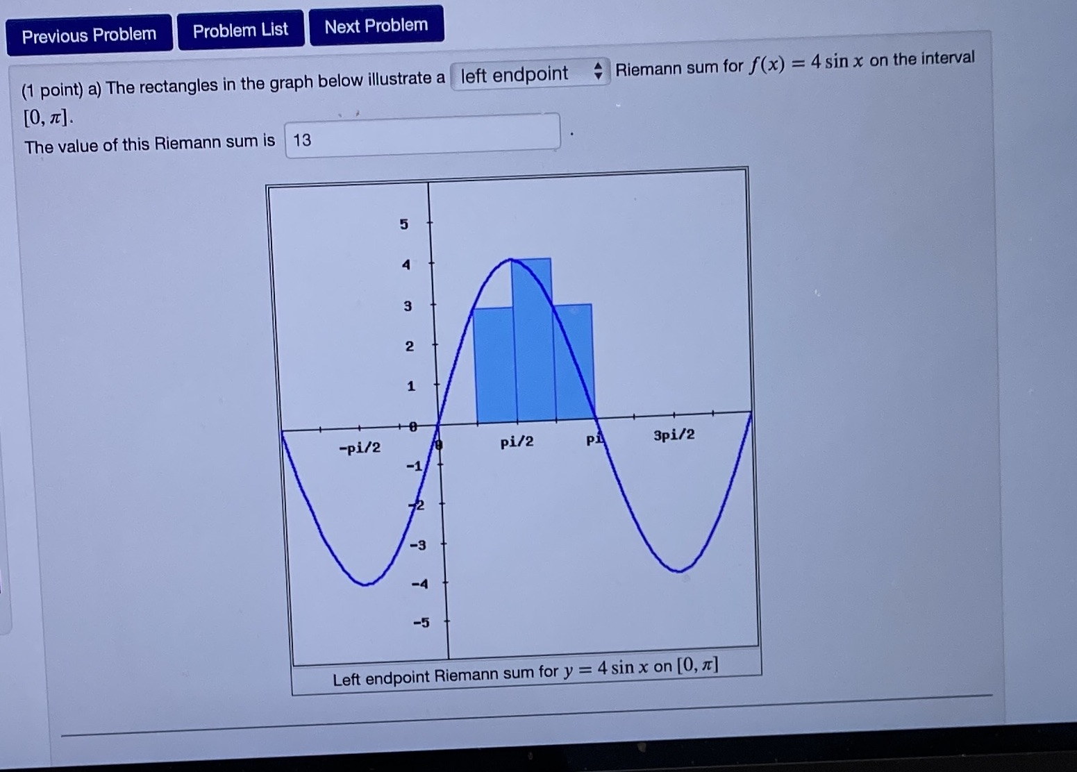 Previous Problem Problem List Next Problem (1 point) a) The rectangles