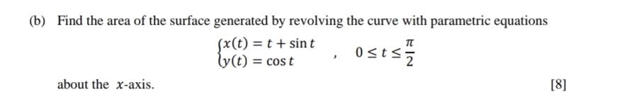 please send solution step by step (b) Find the area of