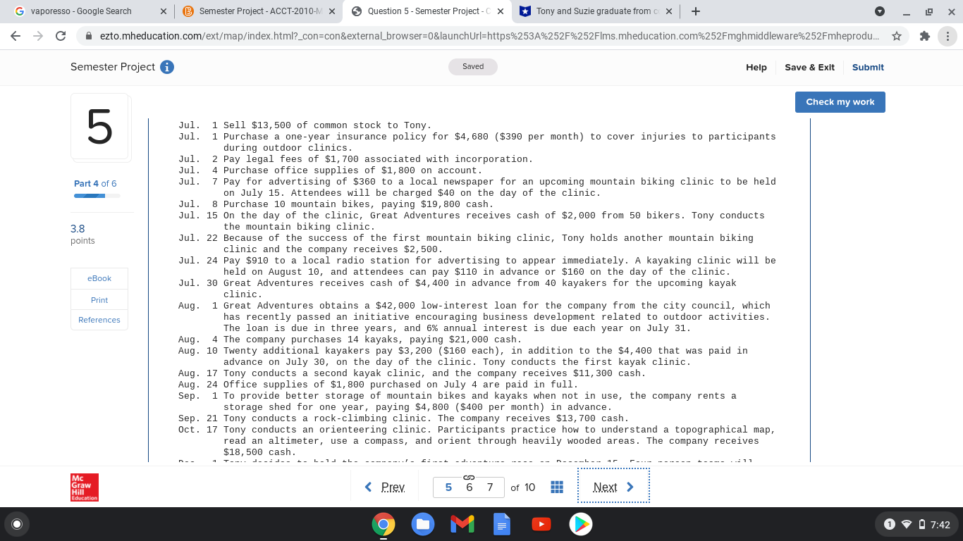 - Google Search X @ Semester Project - ACCT-2010-M X 5 Question