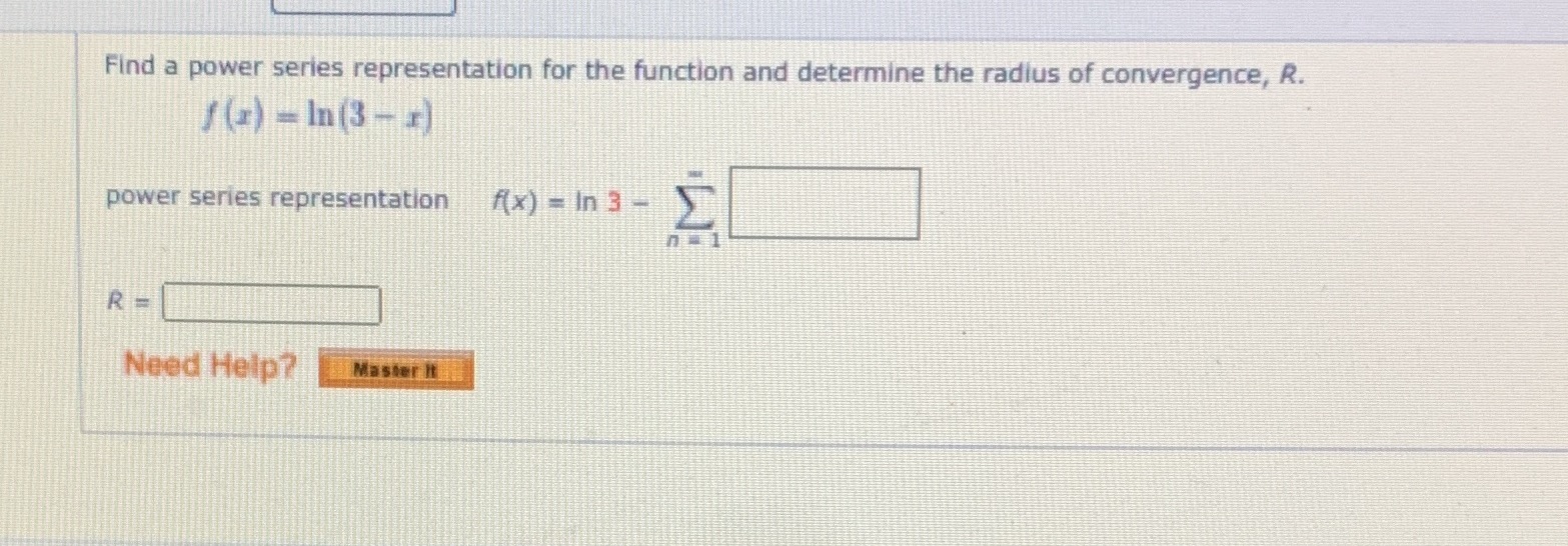  Find a power series representation for the function and determine the