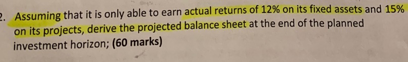 Assuming that it is only able to earn actual returns of