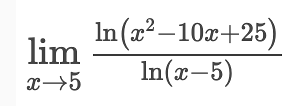 In (c210c+25) lim In(c5)