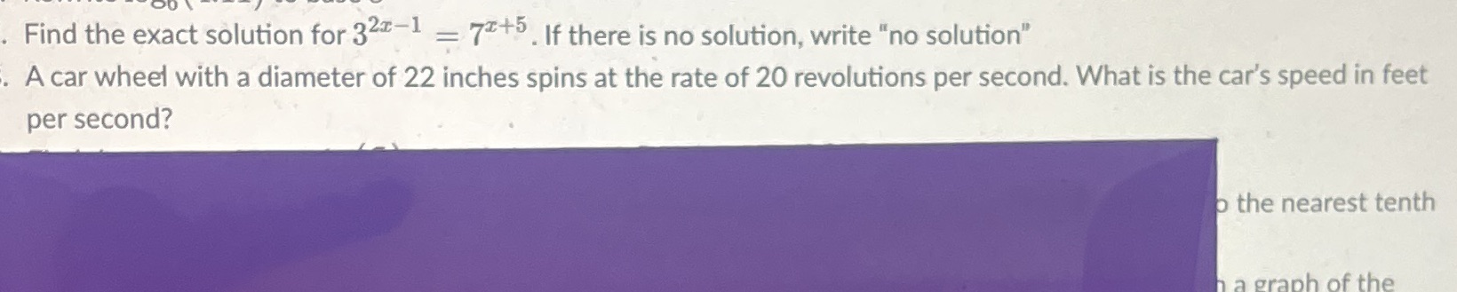 no solution, write "no solution" A car wheel with a diameter of