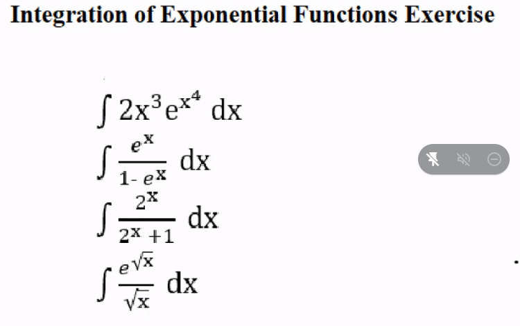 integral calculusplease show your full solution thank you Integration of Exponential