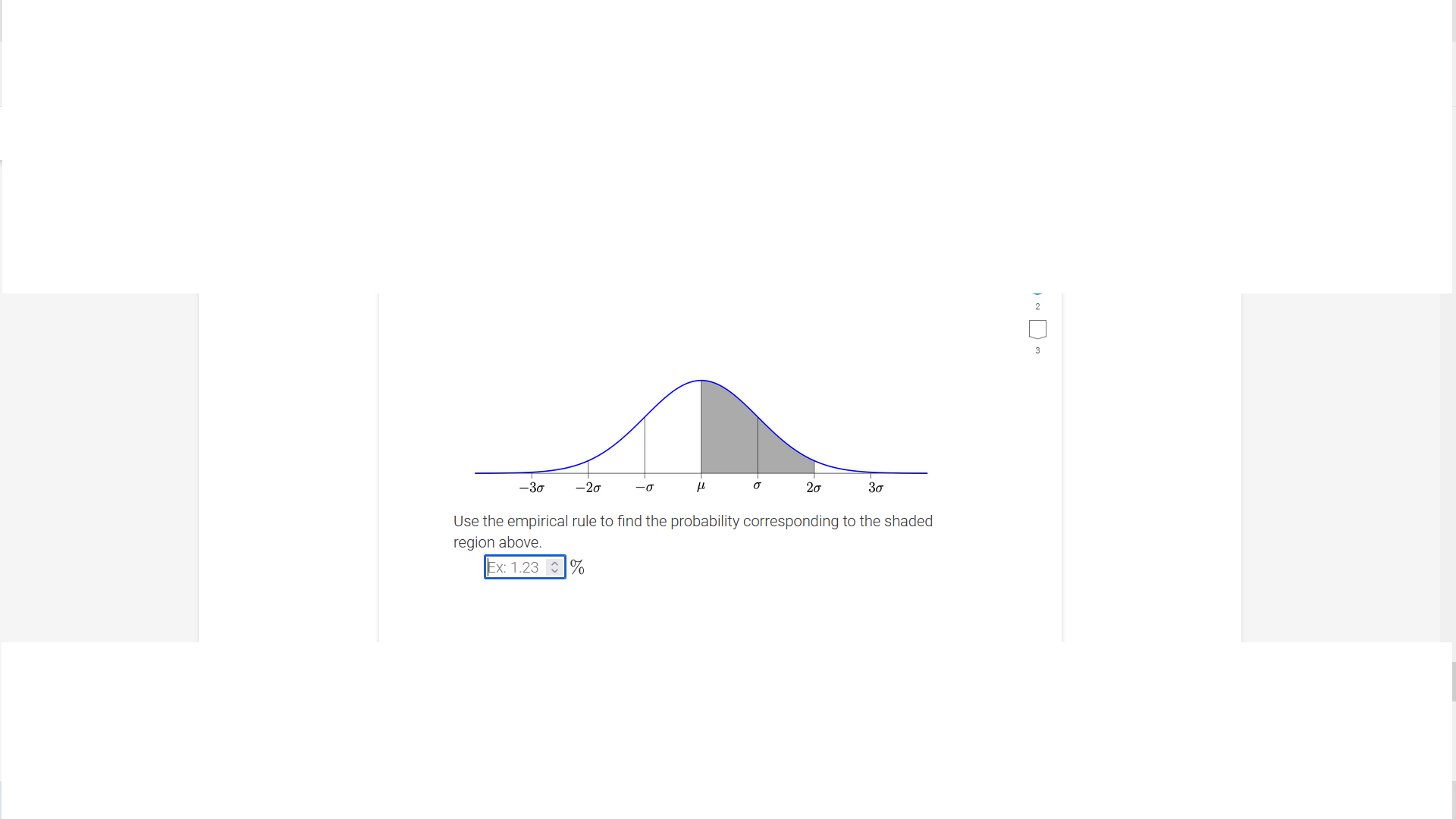 20 30' Use the empirical rule to nd the probability corresponding to