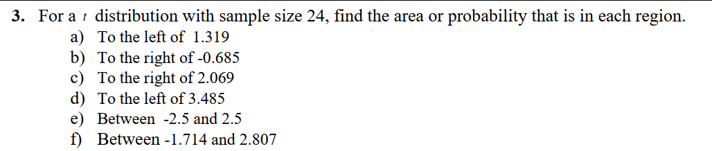 area or probability that is in each region. a) To the left