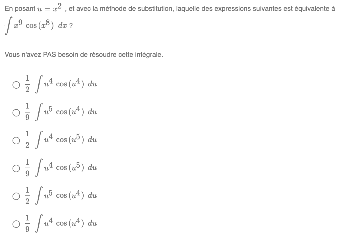 laquelle des expressions suivantes est equivalente a a cos (x8 ) dac