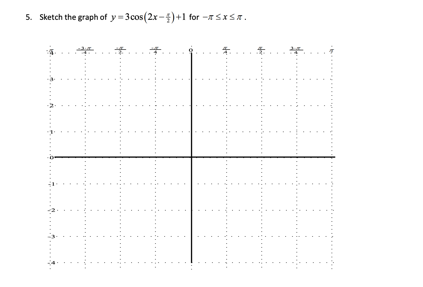 5. Sketch the graph of y for IT < x .