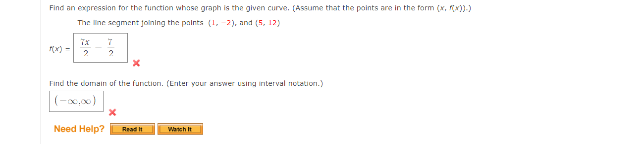 curve. (Assume that the points are in the form (x, x)\" The