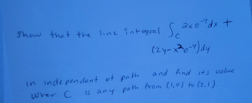 line integral 2 x edx + C ( 2 4 - x