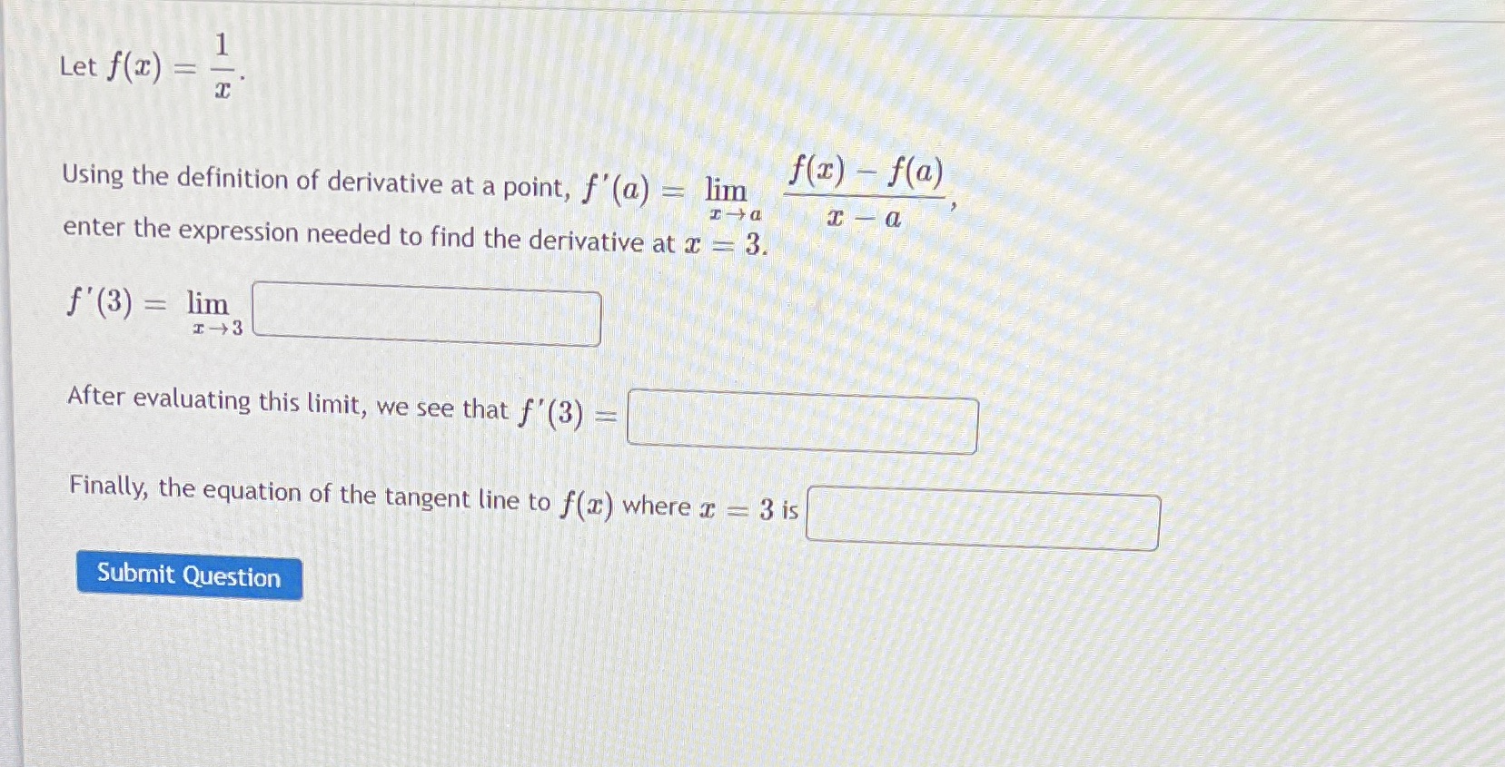 - f(a) Using the definition of derivative at a point, f'(a) =