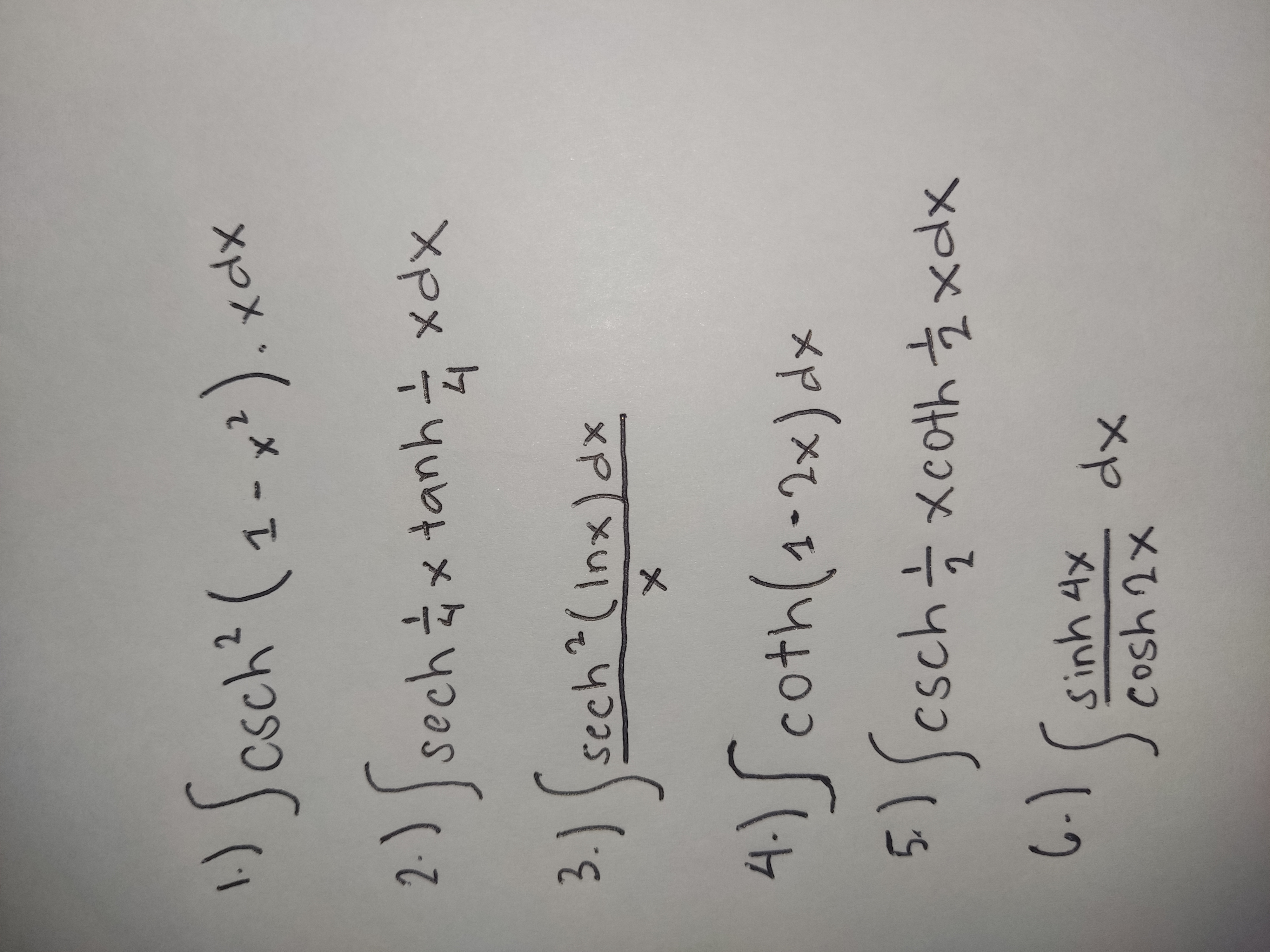  Please evaluate or answer this Logarithmic and Trigonometric Integration 1.) Sosch