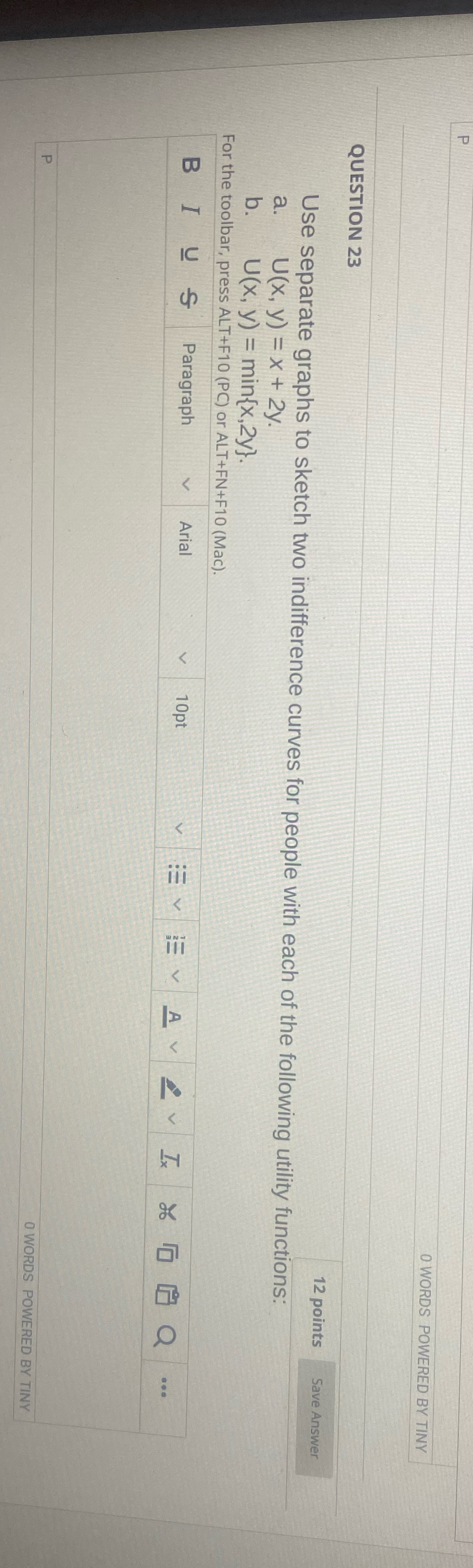 Use separate graphs to sketch two indifference curves for people with each